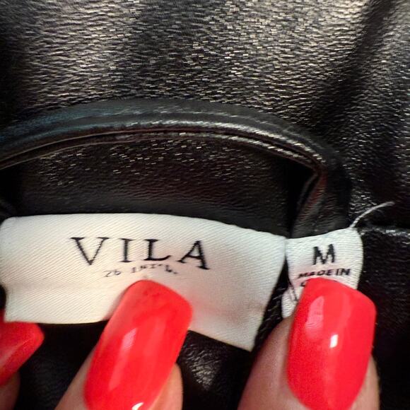 Women's Vila Black Bomber Puffer Zip Front Jacket Size Medium NEW - Picture 5 of 9